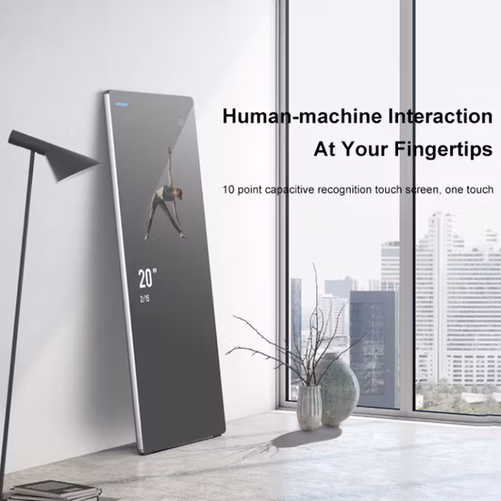 2022 Neuer 43-Zoll-Bodenständer-Touchscreen-Android-Fitness-Spiegelbildschirm-Kiosk für das Fitnessstudio