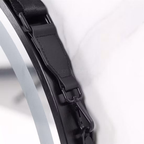 Ortonbath Schminkspiegel mit schwarzem Rahmen, Frontbeleuchtung, Wandmontage, Touch-Schalter, Helligkeitsdimmung, 3-Farben-Licht, Gürtelaufhängung